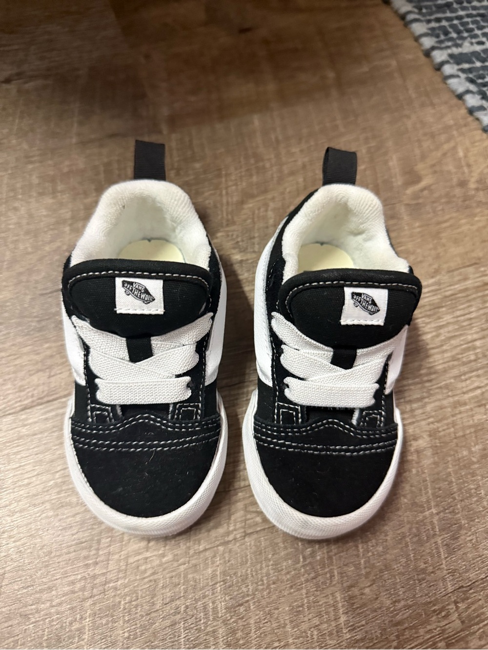 Vans Kids Black & White Classic Slip-On Sneakers